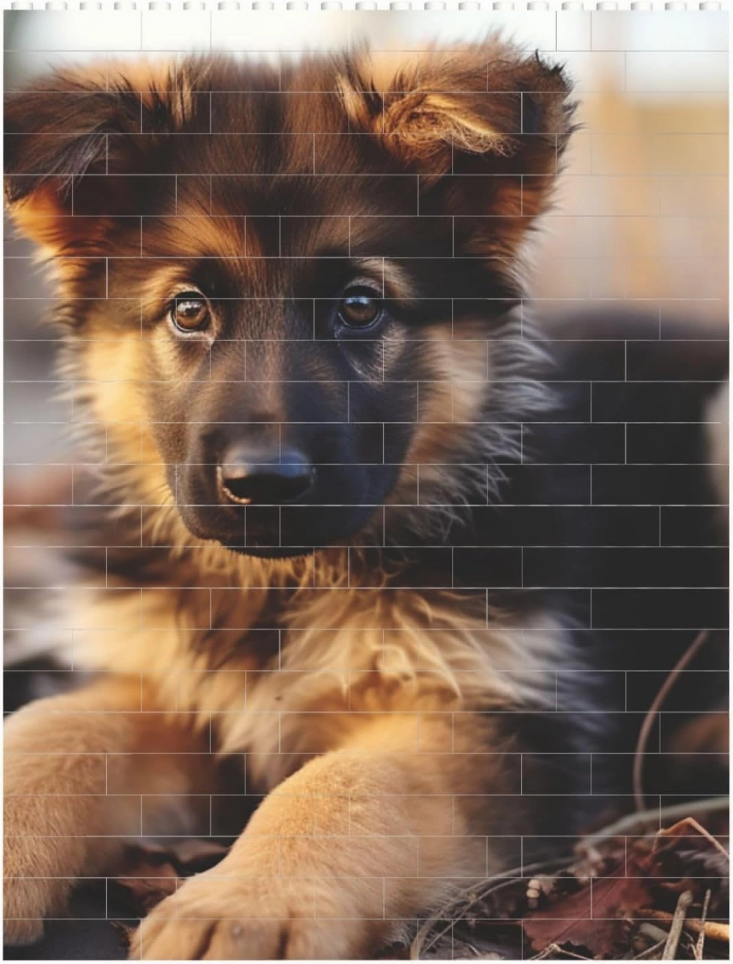 German Shepherd Puppy Building Block Puzzle Personalized Building Bricks for Adults Square Shaped Block Puzzle Building Brick Block Puzzles Valentine's Day Gifts for Home Decor Brick Puzzle