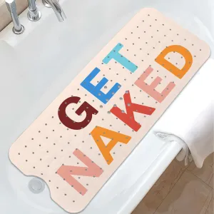 Get Naked Bath Mat for Tub, Non Slip Bathtub Mat for Baby Rubber Tub Mat, Cute Kids Bath Mats for Bathroom Funny Anti Slip Shower Mat with Suction and Drain Holes Machine Washable, 39.5″X15.8″