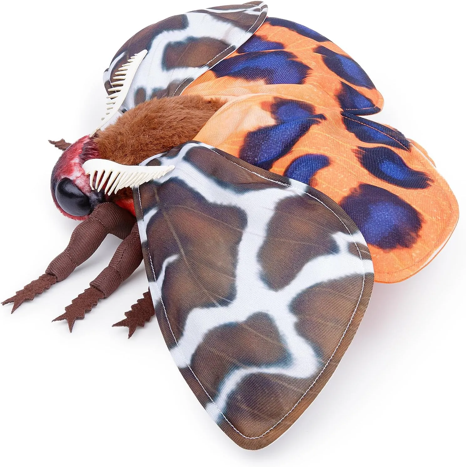 Giant Garden Tiger Moth Plush - Lifelike Stuffed Animal, 26in Realistic Soft Wings Moth Toy, Unique Kids Plush Collection