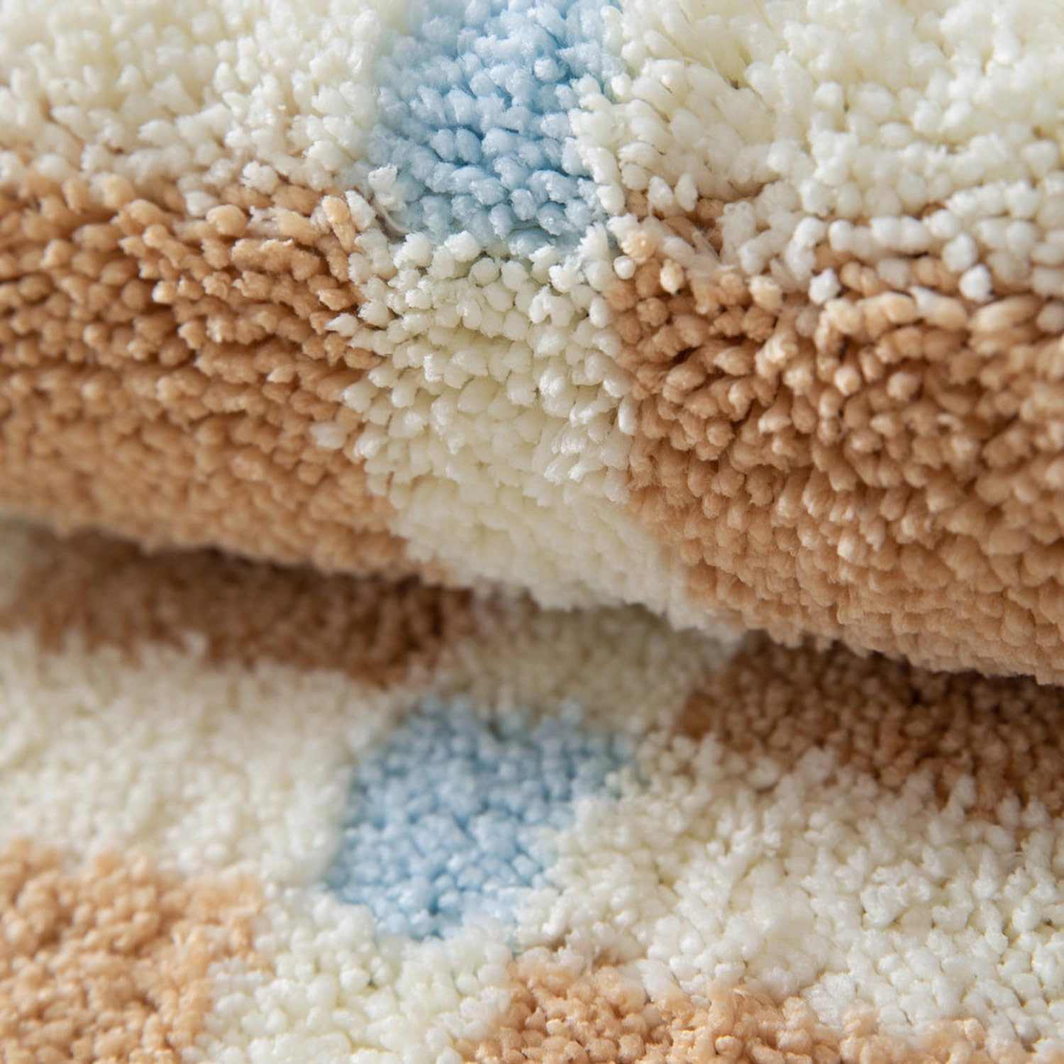 GIB Brown and White Striped Bathroom Rug 24" x 16", Extra Soft Absorbent Non-Slip Washable Plush Fluffy Shaggy Microfiber Bath Mat, Aesthetic Runner Rug for Bedroom