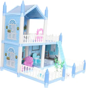 Girls' Toys Dollhouse Kit DIY Villa Model 2-Balcony Castle House Fairy Tale Castle Toy