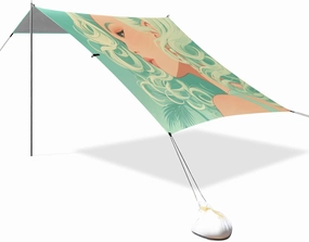 Glam Person Mint Beach Cabana UPF50  Protection Lightweight Large Sun Shade with Sandbags & Sand Shovel for Family Trips, Picnics & Camping
