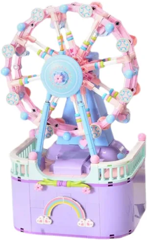 GLEAVI 1 Set DIY Music Box Set Ferris Wheel Shape Building Blocks for Educational and Safe Construction No Batteries Required Sparks Creativity and Imagination