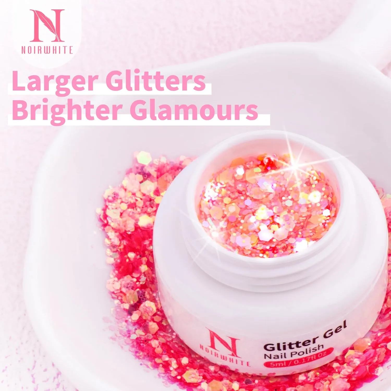 Glitter Gel Nail Polish Set -12 Colors Sparkle Sequins Gel Polish Resplendent Colorful Trendy Translucent Glitter Solid Gel Nail Polish Kit Soak Off UV LED for Home DIY Salon with Brush