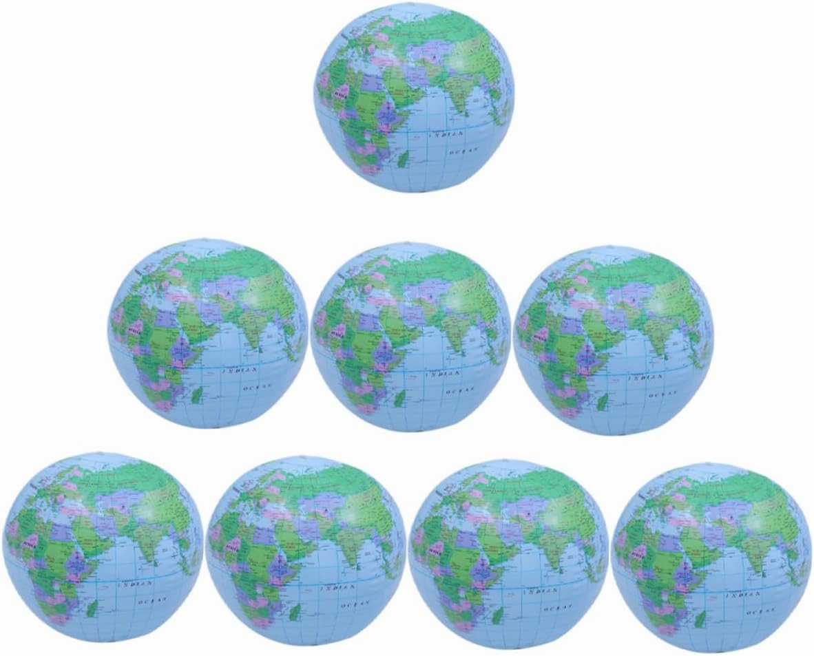 Globe Shaped Beach Ball Inflatable PVC Toy Fun for Pool Beach Backyard