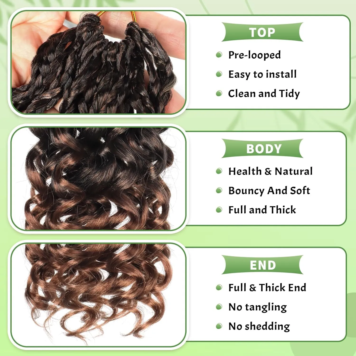 Gogo Curl Crochet Hair 8 Packs Ocean Wave Crochet Hair Pre Looped Deep Twist Goddess Box Braids Curly Water Wave Synthetic Braiding Hair For Black Women (#T30, 18 Inch (Pack of 8))