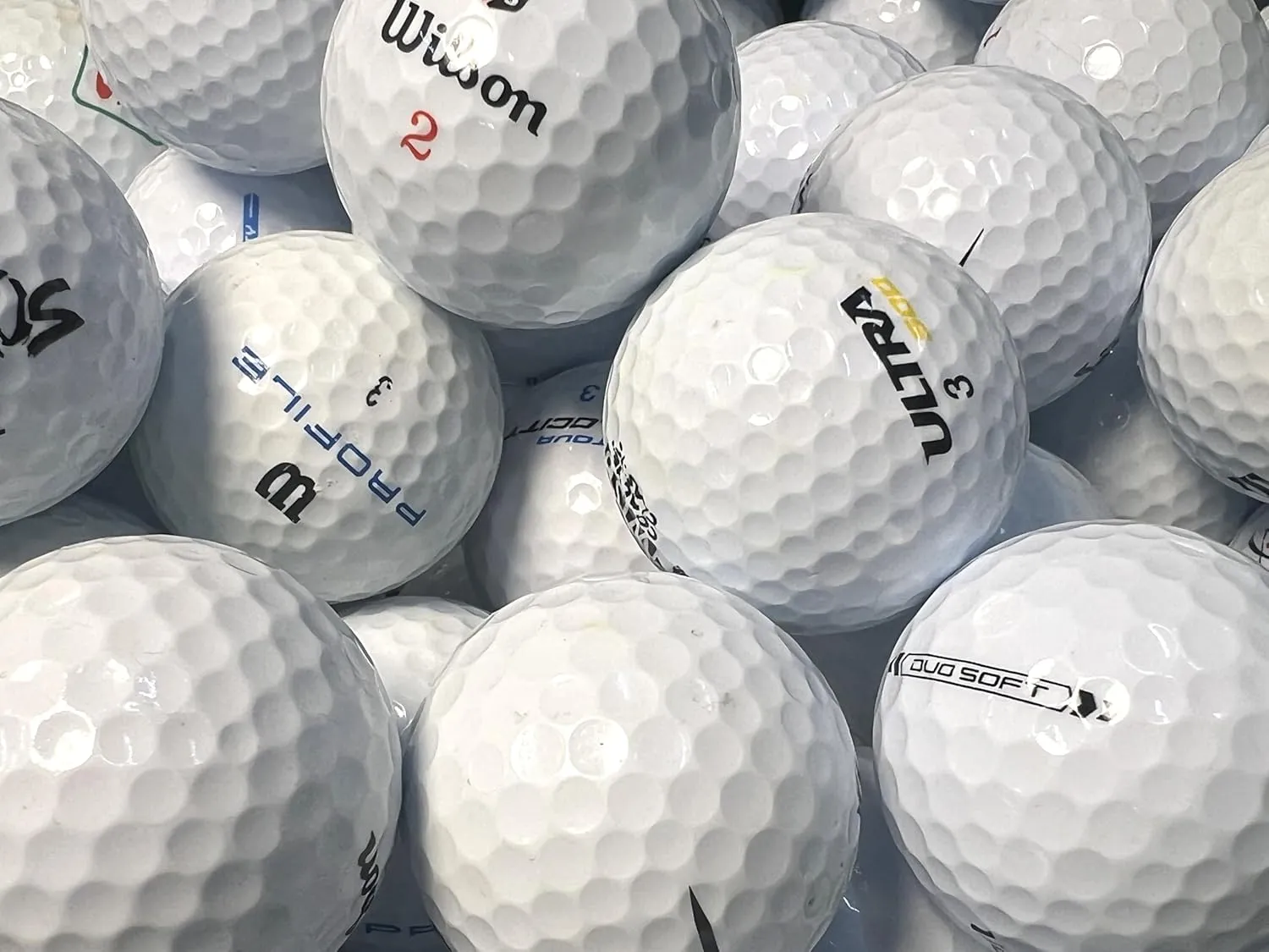 Golf Ball House…100 Golf Balls for Wilson/White/Near Mint (AAAA) / Used-Recycled w/Mesh Bag