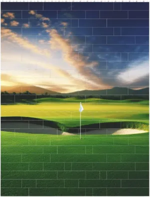 Golf Course Building Block Puzzle Personalized Building Bricks For Adults Square Shaped Block Puzzle Building Family Keepsake Diy Brick Block Puzzles Valentine'S Day Gifts For Home Decor Brick Puzzle