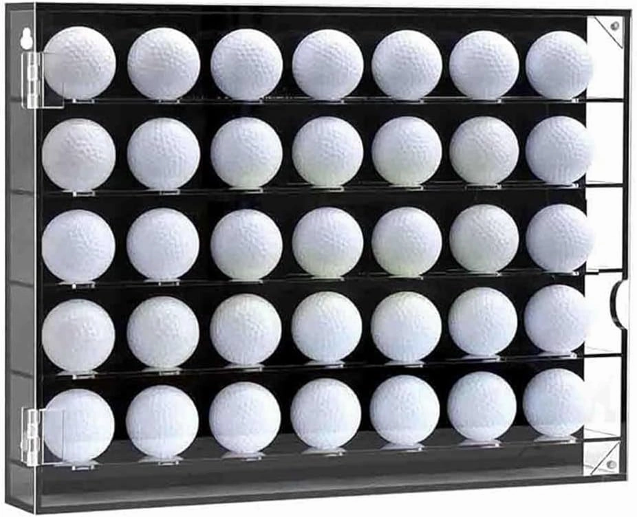 Golf Balls Display Case Clear Acrylic Box Storage Rack Stand Cabinet Holder Proof UV Collector Memorabilia Gift