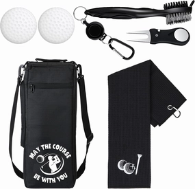 Golf Cooler Bag Funny Golf Accessories Kit for Men Golf Cooler Bag with Golf Towel Golf Ball Cleaning Brush Divot Repair Tool Small Soft Cooler Bags Insulated Beer Cooler Holds Golf Gifts