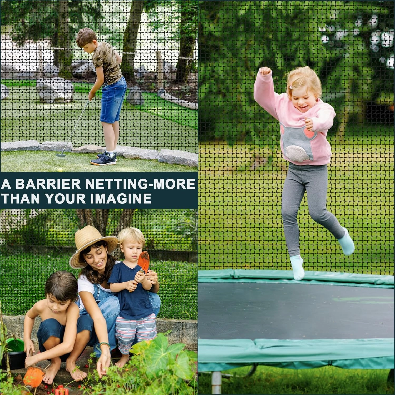 Golf Netting 7Ft,10Ft,15Ft,20Ft Golf Practice Net for Garage, Sport Practice Barrier Net, Heavy Duty Nylon Sport Netting Golf Hitting Net for Baseball, Hockey, Soccer, Tennis DIY Ball Net for Backyard