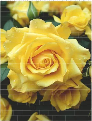 Graceful Yellow Rose Flower Building Block Puzzle Personalized Building Bricks Block Puzzle Building Family Keepsake DIY Brick Block Puzzles Valentine's Day Gifts for Home Decor Brick Puzzle