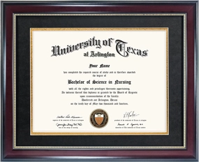 GraduationMall 8.5x11 Diploma Frame with Black over Gold Mat or Display 11x14 Document without Mat, UV Protection Acrylic, Mahogany with Gold Beads