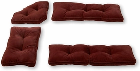 Greendale Home Fashions Hyatt Microfiber Kitchen Nook Cushion, 4 Piece Set, Maroon