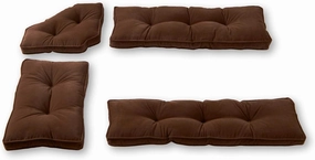 Greendale Home Fashions Hyatt Microfiber Kitchen Nook Cushion Set, 4 Piece Assortment, Mocha