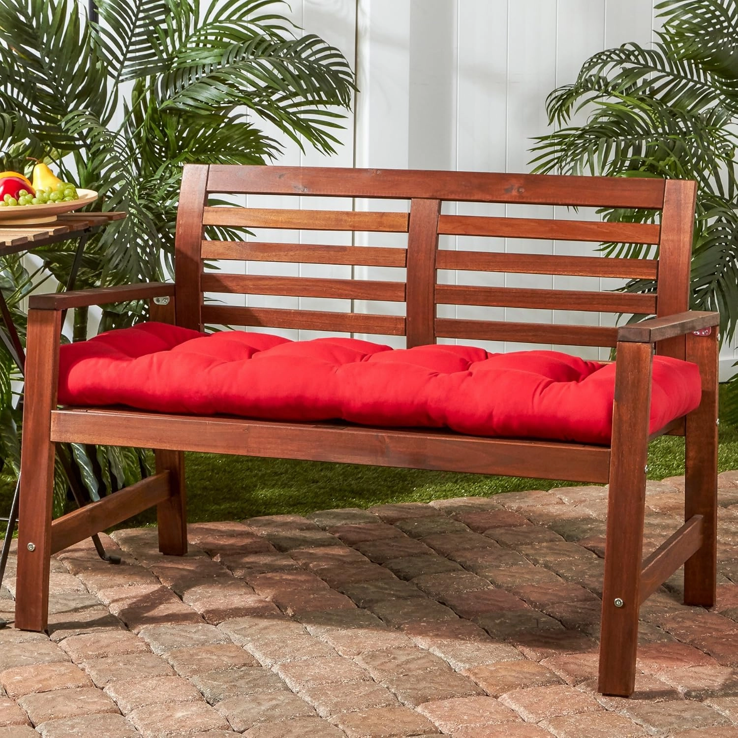 Greendale Home Fashions Outdoor 44 x 17-inch Sunbrella Swing/Bench Cushion, Canvas Jockey Red