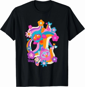Groovy Vintage 70's Rainbow Floral Waves Poster T-Shirt