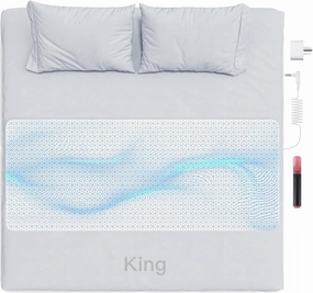 Grounding Mat for Bed, Grounding Pad for Sleeping, Reduce Anxiety and Inflammation, Pain Relief, Improve Energy - Pure Silver Fiber, Grounding Cord, Test Pen & Safety Adapter (King)