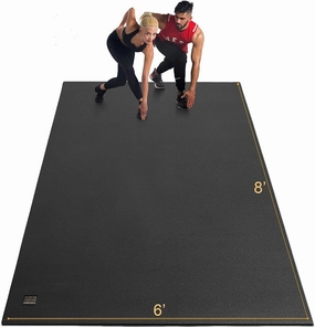 GXMMAT Extra Large Exercise Mat 16'x6'/12'x6'/10'x6'/8'x6'(7mm), Extra Wide Workout Mats for Home Gym Flooring, Non-Slip Thick Durable Cardio Mat for MMA,Plyo,Jump Rope,Weights,Fitness,Shoe-Friendly