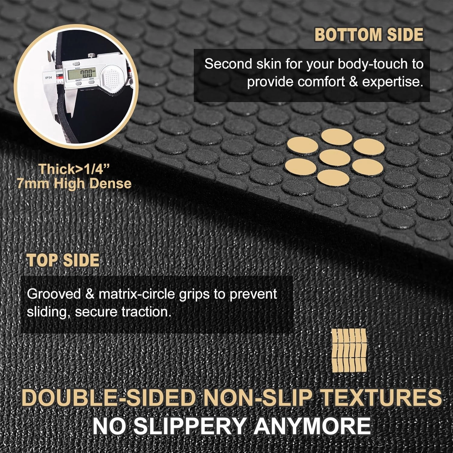 GXMMAT Extra Large Exercise Mat 16'x6'/12'x6'/10'x6'/8'x6'(7mm), Extra Wide Workout Mats for Home Gym Flooring, Non-Slip Thick Durable Cardio Mat for MMA,Plyo,Jump Rope,Weights,Fitness,Shoe-Friendly