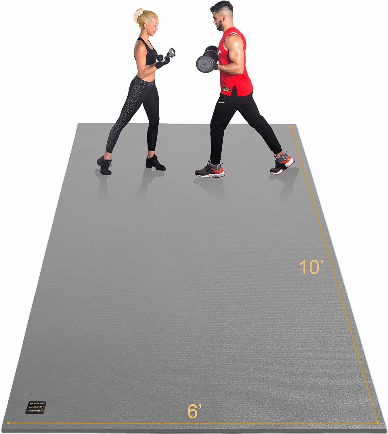 GXMMAT Extra Large Exercise Mat 16'x6'/12'x6'/10'x6'/8'x6'(7mm), Extra Wide Workout Mats for Home Gym Flooring, Non-Slip Thick Durable Cardio Mat for MMA,Plyo,Jump Rope,Weights,Fitness,Shoe-Friendly
