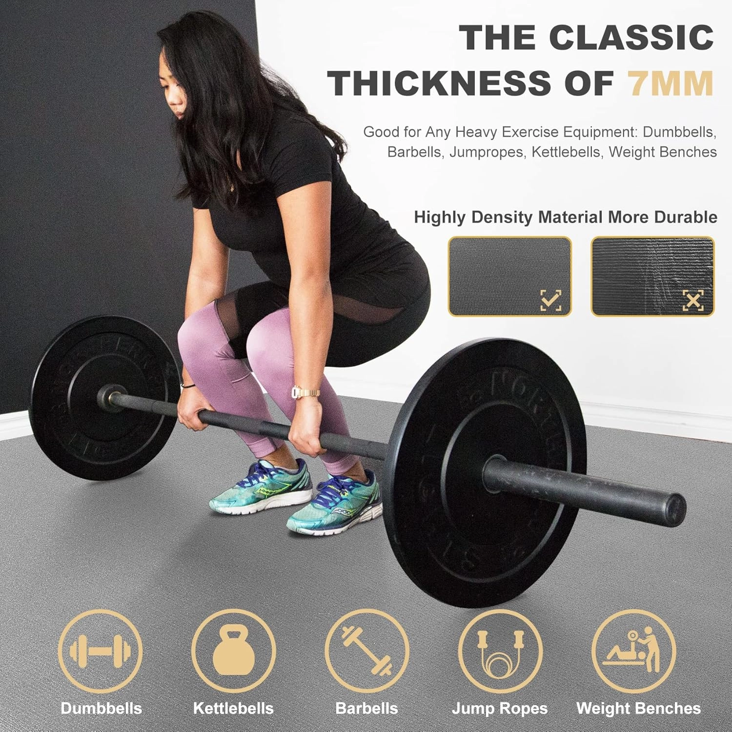 GXMMAT Extra Large Exercise Mat 16'x6'/12'x6'/10'x6'/8'x6'(7mm), Extra Wide Workout Mats for Home Gym Flooring, Non-Slip Thick Durable Cardio Mat for MMA,Plyo,Jump Rope,Weights,Fitness,Shoe-Friendly