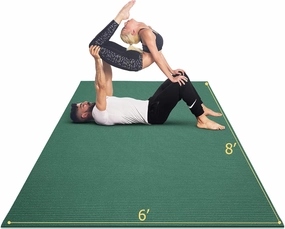GXMMAT Large Yoga Mat 12'x6'/10'x6'/6'x8'(7mm), Extra Thick Workout Mats for Home Gym Flooring, Ultra Comfortable Non-Slip Quick Resilient Barefoot Wide Exercise Mat for Pilates, Stretching,Meditation