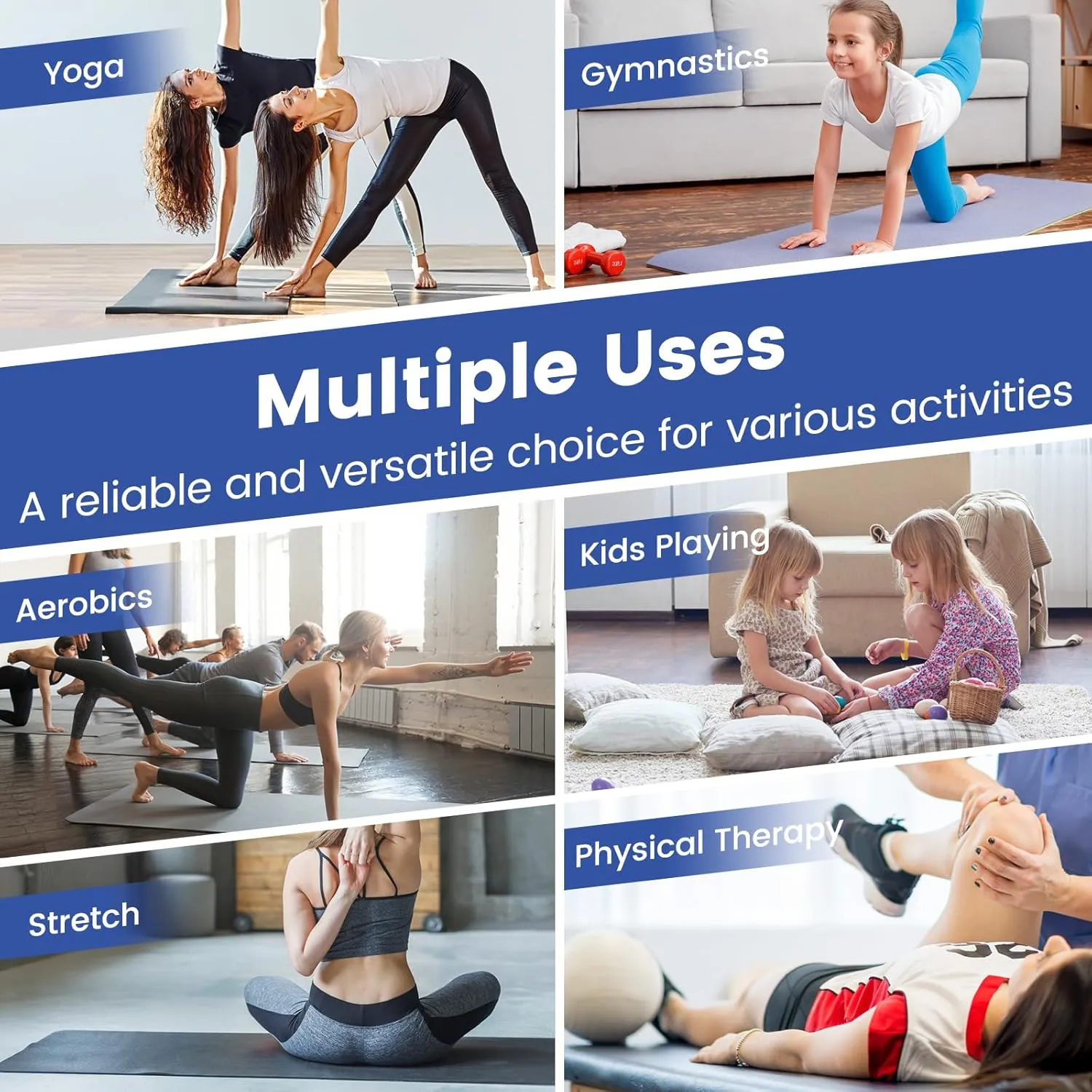 GYMAX Gymnastics Mat, 4 FT x 10 FT x 2 Inches Folding Exercise Mat w/Carrying Handles, Hook & Loop Fasteners, Tumbling Mat Waterproof for Yoga, Stretching, Home Gym