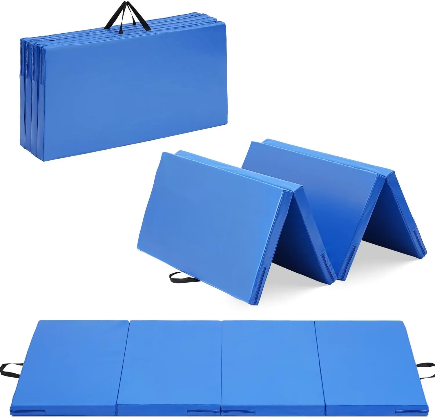Gymnastics Mat, 3'x6'/4'x8' Thick Folding Kids' Gymnastic Tumbling Mat with Carrying Handles for Home Gym Exercise & Play