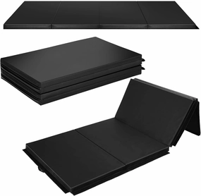 Gymnastics Mat 4'x10'x2" Thick Tumbling Mat with Carrying Handles Floding Interlocking Gym Mat for Gymnastics, Wrestling, MMA, Martial Arts, Stretching, Core Workouts