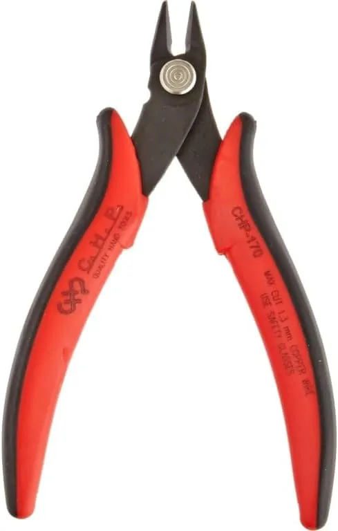 Hakko Micro Soft Wire Cutter, 1.5mm Stand-off, Flush Cut, 2.5mm Hardened Carbon Steel Construction, 21-Degree Angled Jaw, 8mm Jaw Length, 16 Gauge Maximum Cutting Capacity (3-Pack)