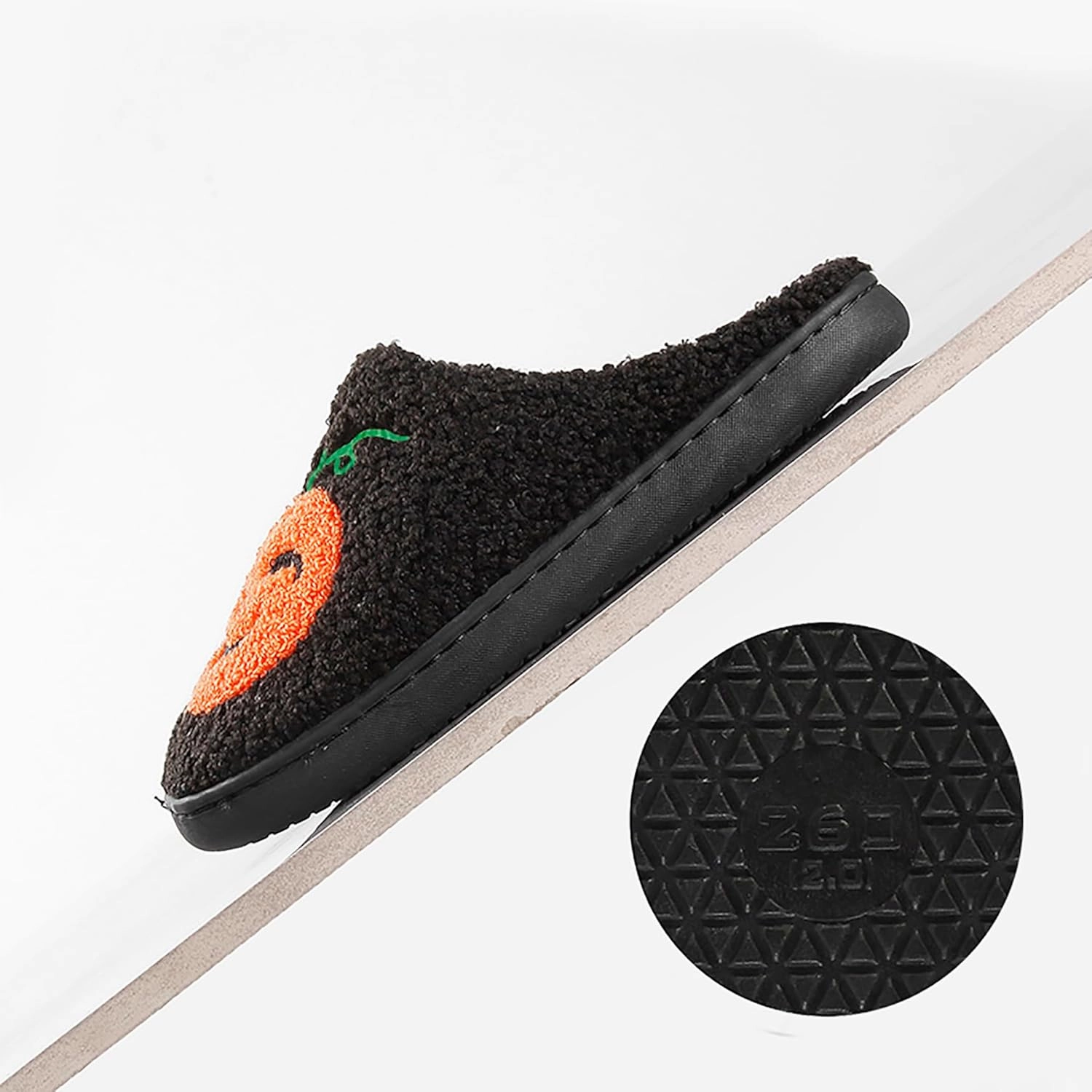 Halloween Pumpkin Slippers for Womens Mens Plush Warm Spooky Lantern Pumpkin Slippers House Shoes