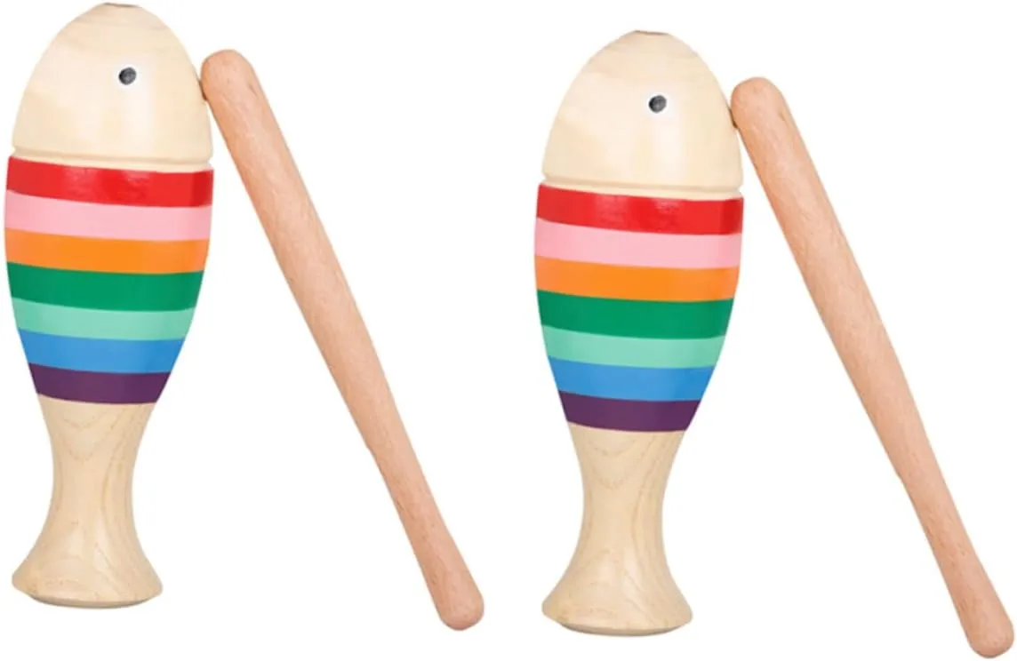 HANABASS 2 Sets Orff Percussion for Safe Natural Material Music Instruments Compact for Early Musical Development Play