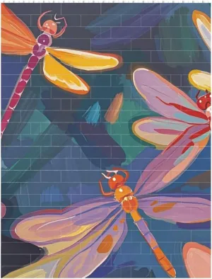 Hand Painted Dragonfly Building Block Puzzle Personalized Building Bricks for Adults Block Puzzle Building DIY Brick Block Puzzles Valentine's Day Gifts for Home Decor Brick Puzzle