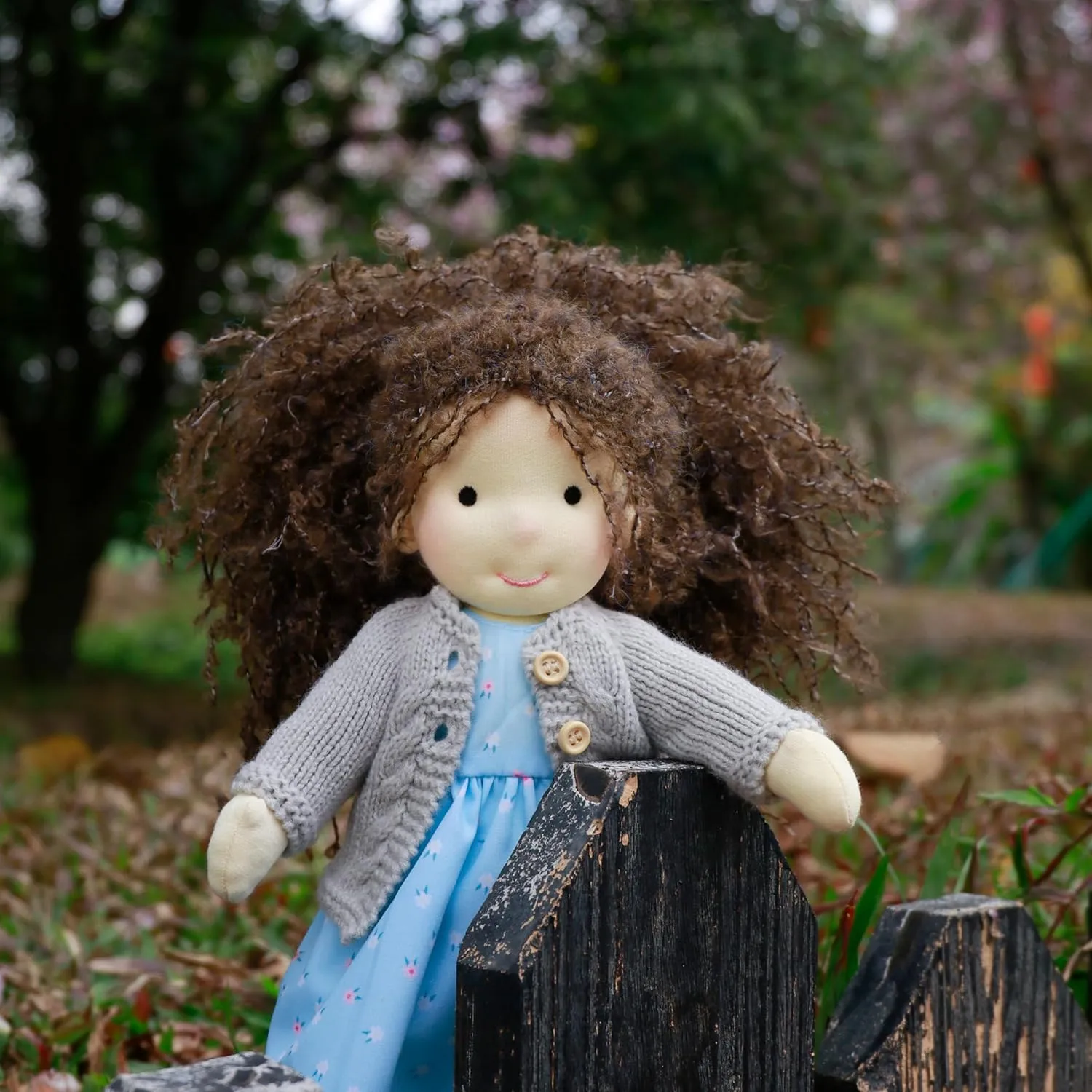 Handmade Waldorf Louise - 12" Soft Girl Rag Doll with Cute Plush, Ideal First Doll for Babies & Toddlers