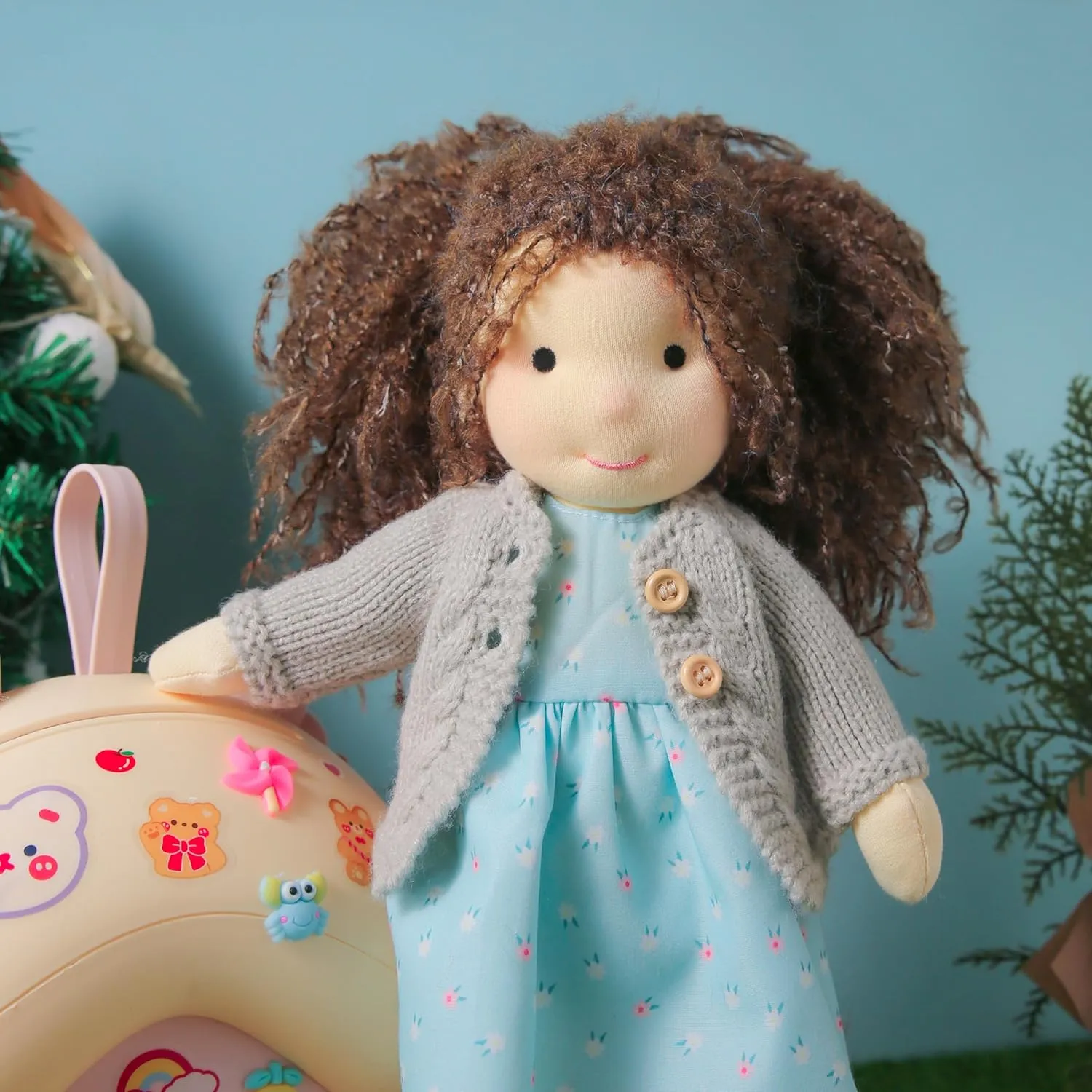 Handmade Waldorf Louise - 12" Soft Girl Rag Doll with Cute Plush, Ideal First Doll for Babies & Toddlers
