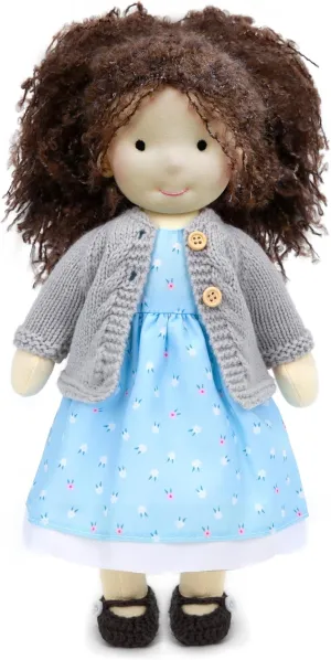 Handmade Waldorf Louise - 12" Soft Girl Rag Doll with Cute Plush, Ideal First Doll for Babies & Toddlers