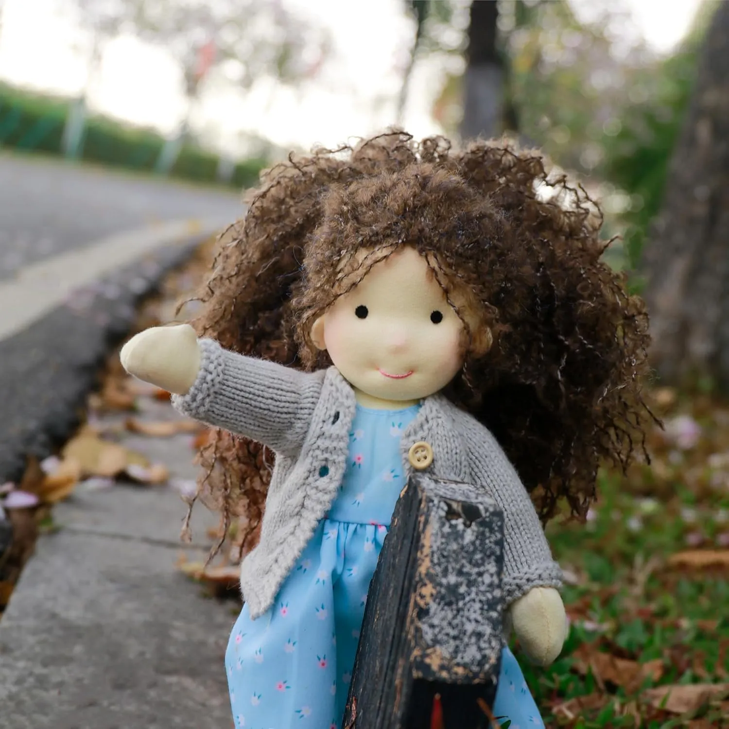 Handmade Waldorf Louise - 12" Soft Girl Rag Doll with Cute Plush, Ideal First Doll for Babies & Toddlers