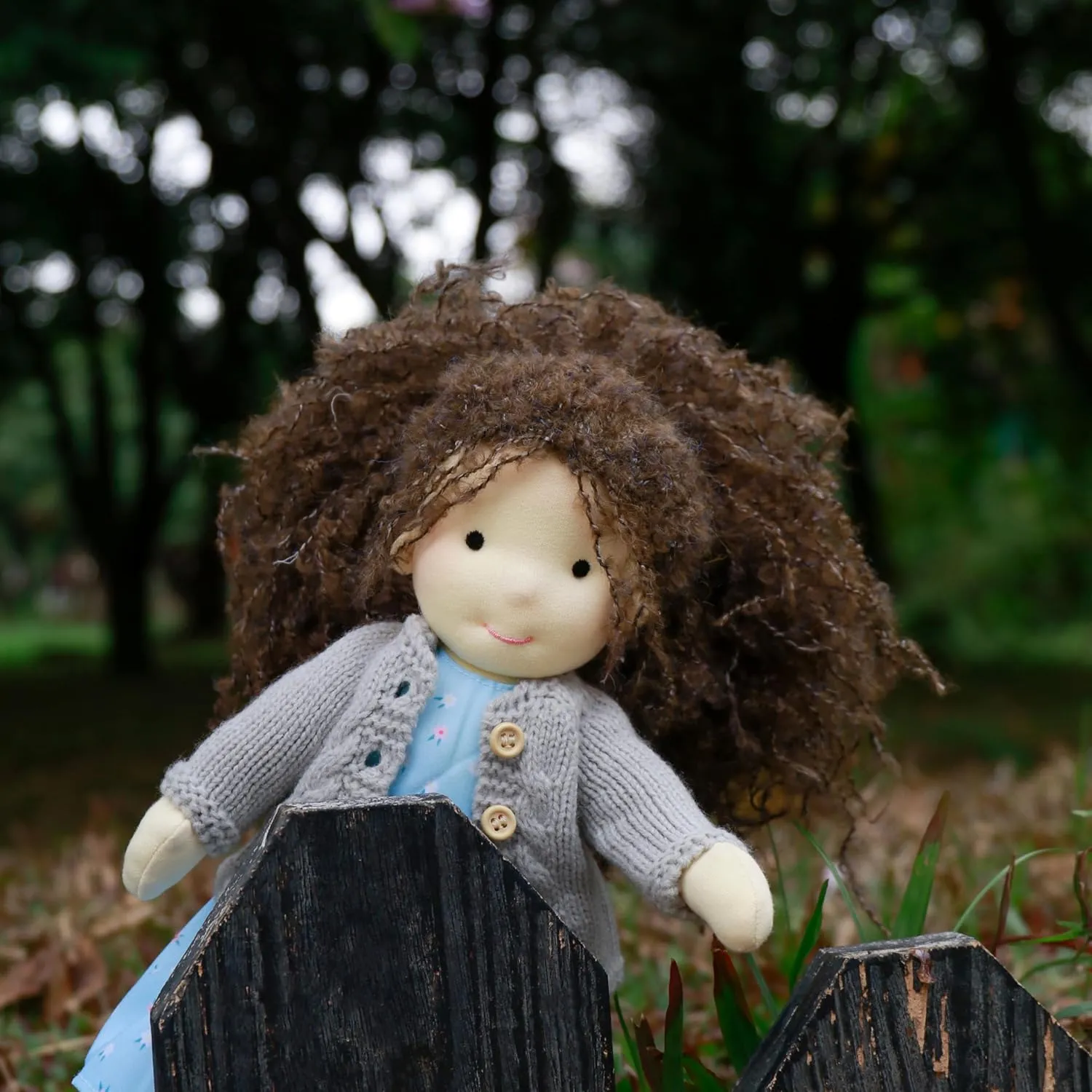 Handmade Waldorf Louise - 12" Soft Girl Rag Doll with Cute Plush, Ideal First Doll for Babies & Toddlers
