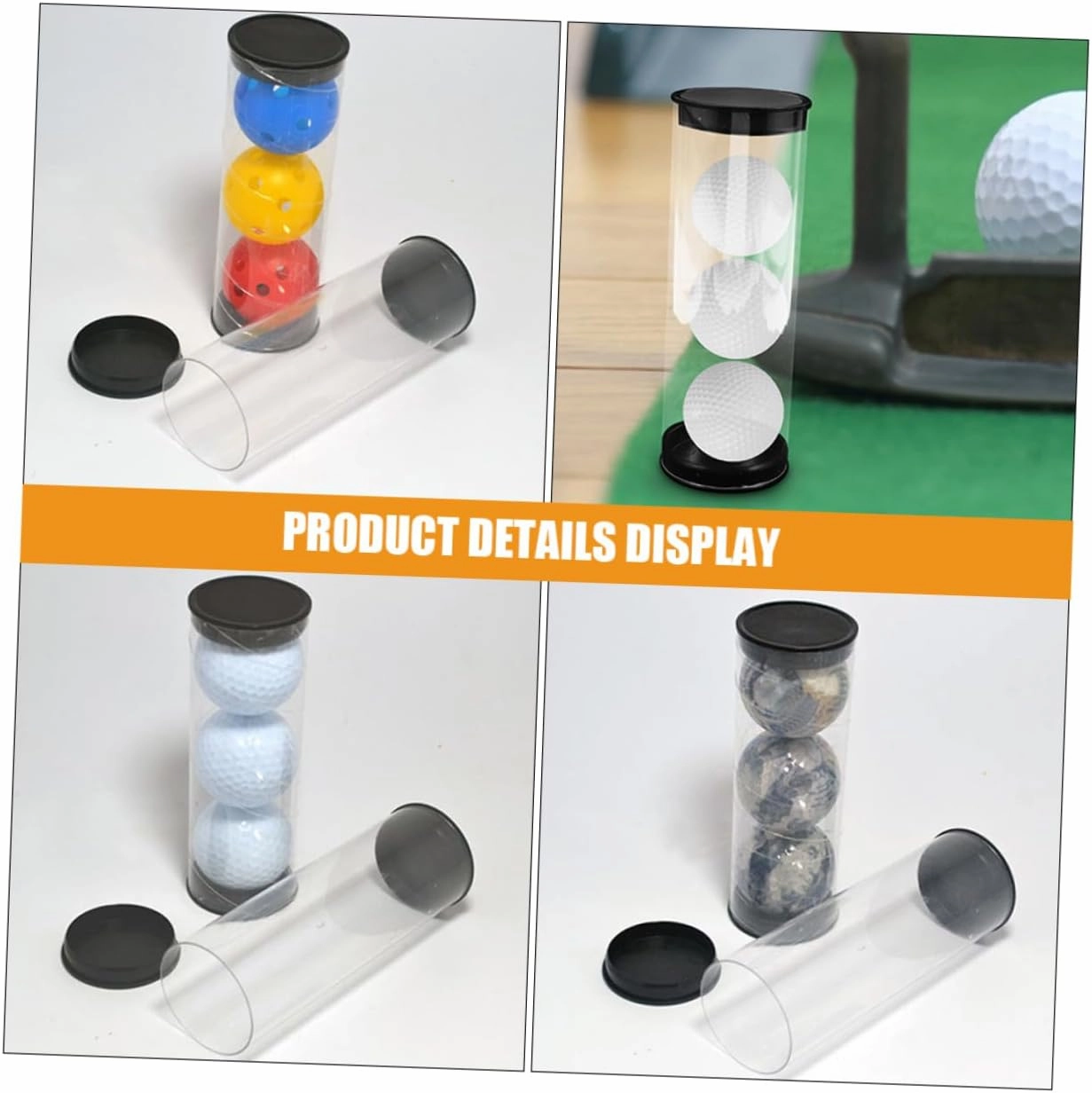 Happyyami 8 Pcs Golf Barrel Golfing Ball Case Ball Case for Golfing Golfs Ball Case Golfs Ball Holder Clear