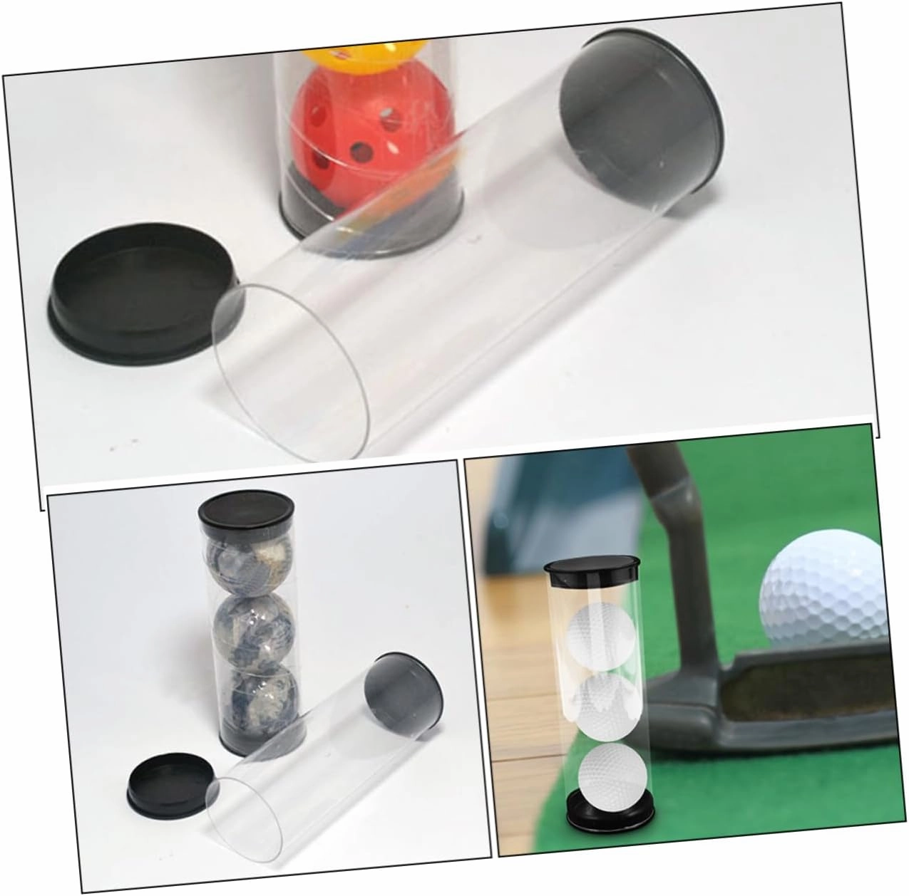 Happyyami 8 Pcs Golf Barrel Golfing Ball Case Ball Case for Golfing Golfs Ball Case Golfs Ball Holder Clear