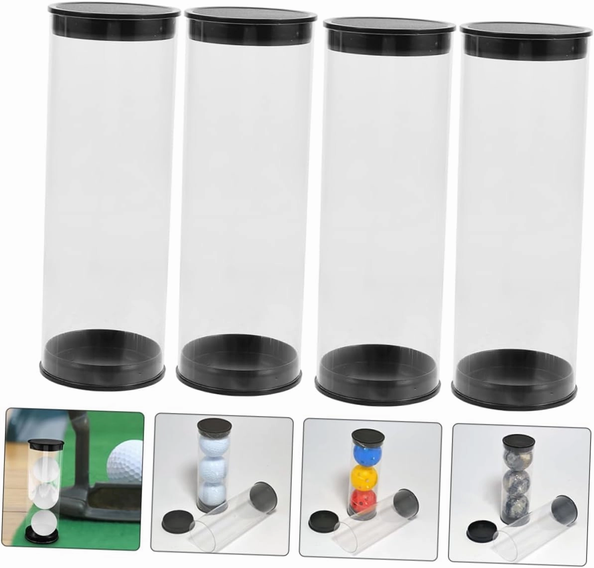 Happyyami 8 Pcs Golf Barrel Golfing Ball Case Ball Case for Golfing Golfs Ball Case Golfs Ball Holder Clear