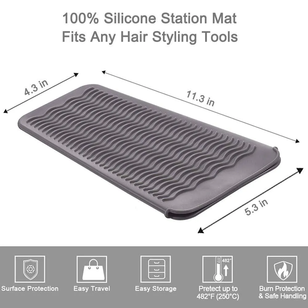 Heat Resistant Curling Iron Mat - Keeps Counters Safe, Cool Storage Sleeve Up to 482°F