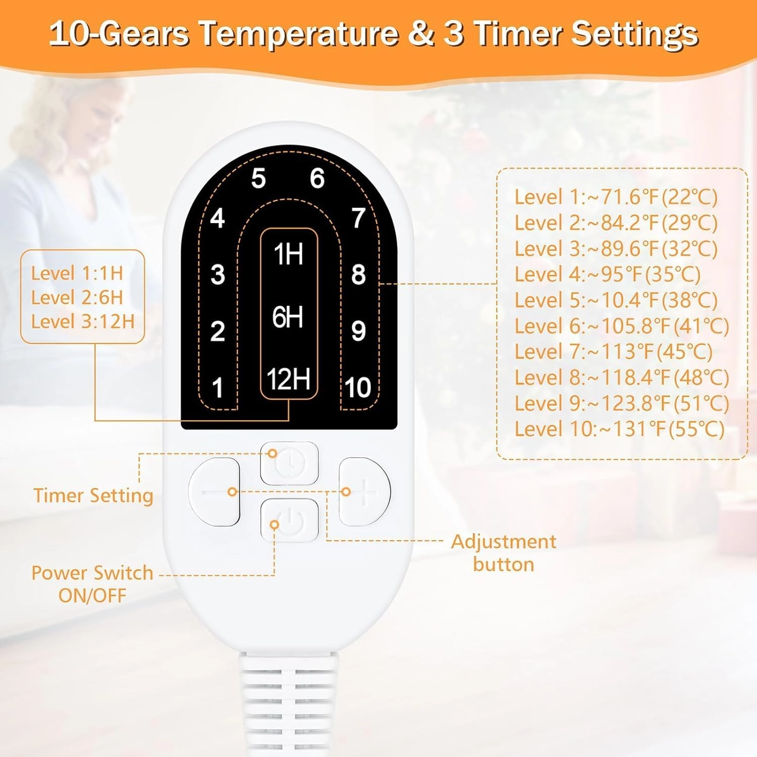 Heated Floor Mat Under Desk, Foot Warmer-Timed Temperature Control Graphene Electric Heating Film Heating Pad for Home,Office, 31.9" x 20"