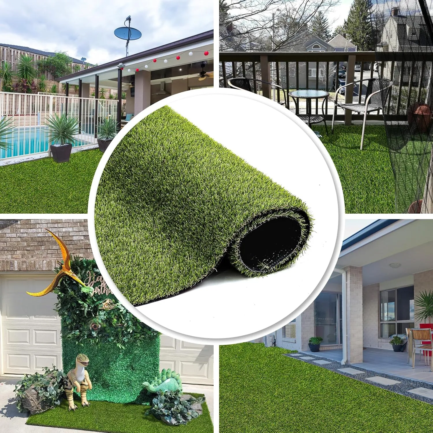 HEBE Artificial Turf Rug,2'x6', Grass Mat with Drainage Hole, Reusable Grass Turf Mat Pee Pad for Dog Potty Training Indoor Outdoor Use
