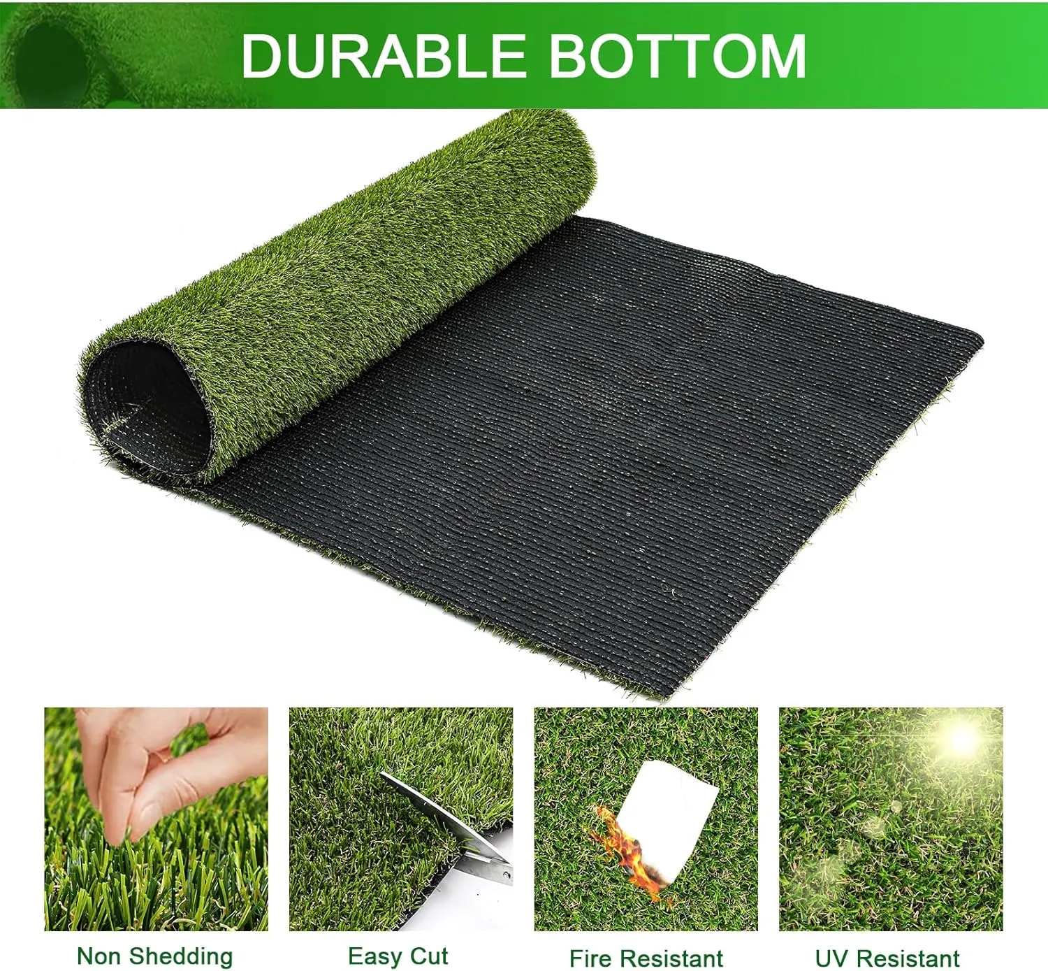 HEBE Artificial Turf Rug,2'x6', Grass Mat with Drainage Hole, Reusable Grass Turf Mat Pee Pad for Dog Potty Training Indoor Outdoor Use