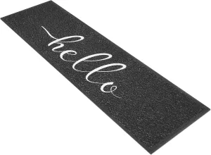 Hello Non Slip Doormat for Outdoor Steps - 35'' x 10'' - Water Resistant, Decorative Step Mat for Stairs - Rubber Treads in Black