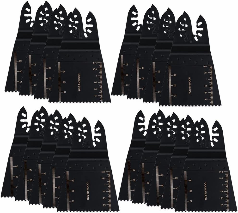 HIFROM Precision Wide Segmented Wood/Plastic/Soft-Metal Oscillating Multi Tool Saw Blades Replacement for Fein Multimaster Bosch Craftsman Dremel and More (18 Pack)