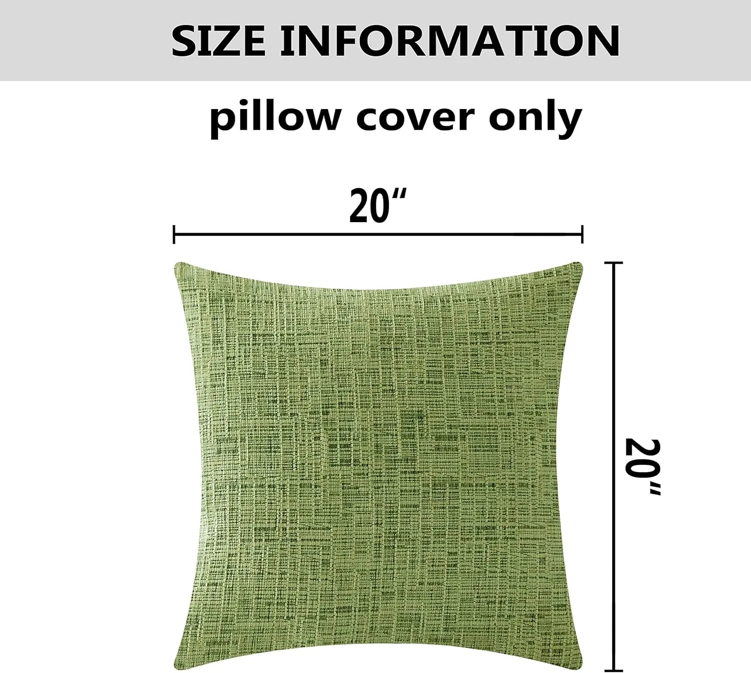 Home Brilliant Green Spring Pillows Covers Textured Chenille Plush Velvet Decorative Throw Pillowcases for Couch Bench Decor, 20x20 inches, Apple Green, 2 Pieces