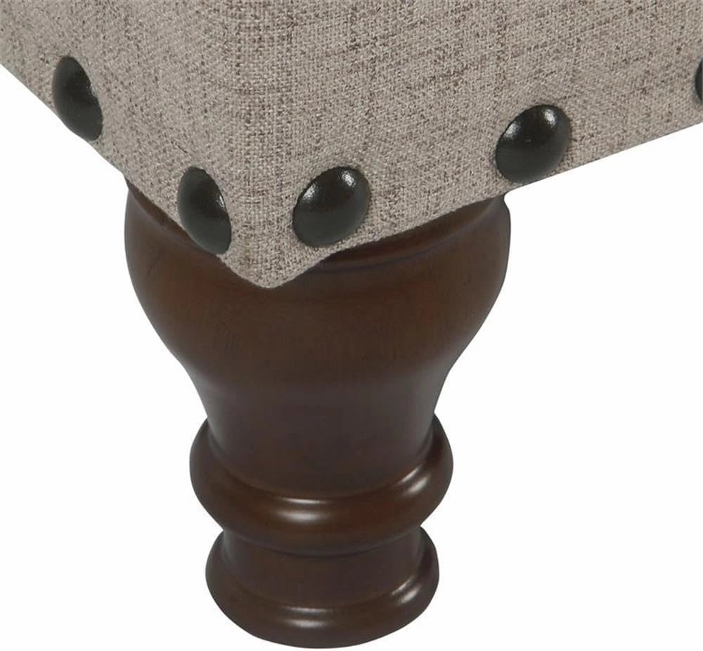HomePop Large Storage Bench with Nailhead Trim - Tan